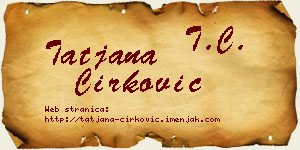 Tatjana Ćirković vizit kartica